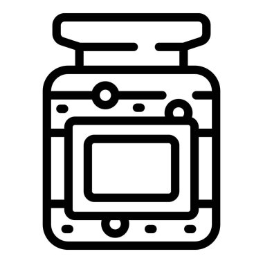 Home hummus jar icon outline vector. Paste cuisine. Meal snack
