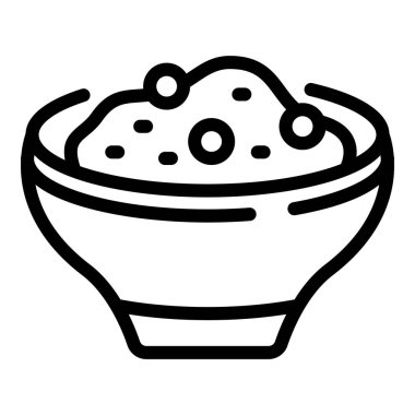 Bowl hummus icon outline vector. Plate day. Paste vegetable