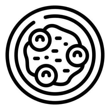 Top view hummus icon outline vector. Tahini day. Olive vegetable