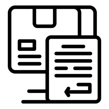 Box return icon outline vector. Service delivery. Parcel order