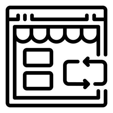 Store order return icon outline vector. Service delivery. Parcel refund