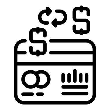 Refund on credit card icon outline vector. Delivery service. Website store