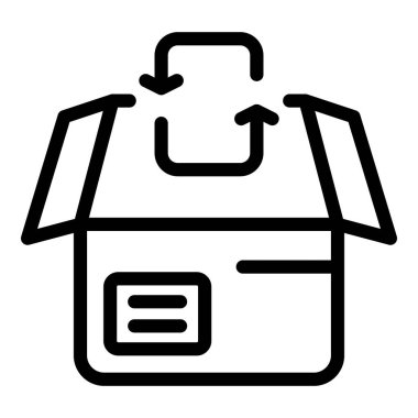 Return box icon outline vector. Delivery store. Parcel order