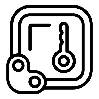 Travel cycling lock icon outline vector. Bike safety. Cycle street