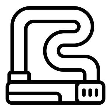 Road cycling lock icon outline vector. Safe travel. Rent city