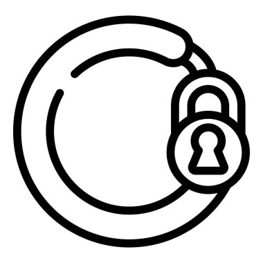Street cycling lock icon outline vector. Bike safety. Secure transport