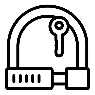 App cycling lock icon outline vector. Bike safety. Security transport