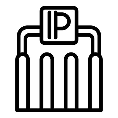 Bike parking icon outline vector. Lock safety. Cycle wheel