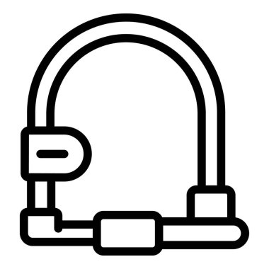 Chain cycling lock icon outline vector. Safety lock. Street app