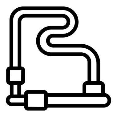 Gear cycling lock icon outline vector. Safety bike. Safe travel