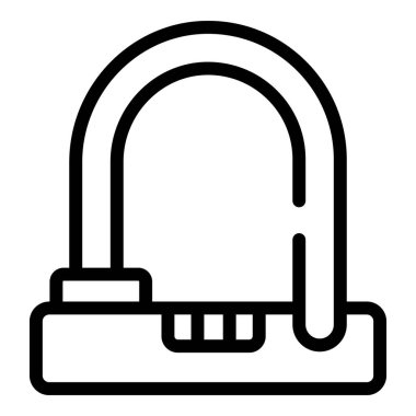 Bike padlock icon outline vector. Sport safety. Lock transport