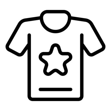 Star shirt icon outline vector. Short fashion. Template uniform