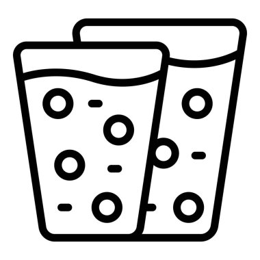 Fresh juice glass icon outline vector. Natural diet. Summer label