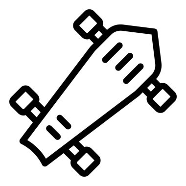 Longboard activity icon outline vector. Wheel equipment. Deck sport