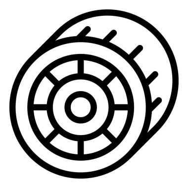 Longboard new wheel icon outline vector. Deck equipment. Skate board