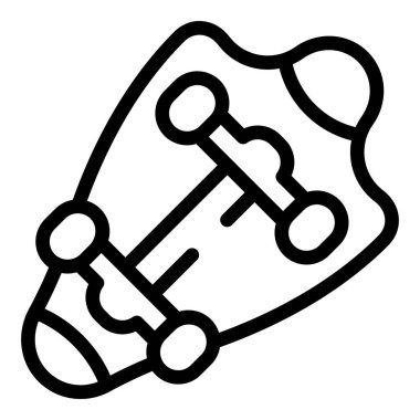 Wooden longboard icon outline vector. Skate board. Deck design