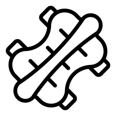 Longboard element icon outline vector. Skate board. Wood city
