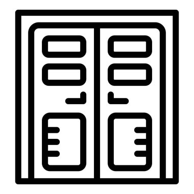 Home door icon outline vector. Modern design. Knob interior