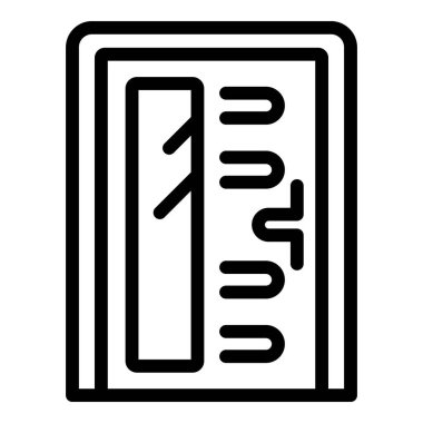 Room door icon outline vector. Interior handle. Glass design