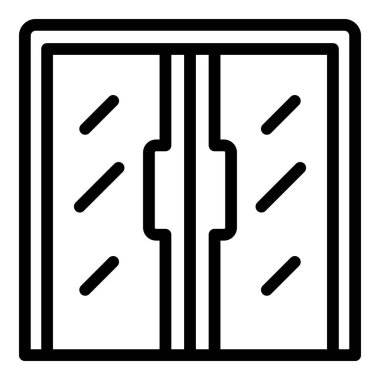 Glass door icon outline vector. Office interior. Exterior house