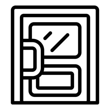 Door lock icon outline vector. Glass design. Office knob