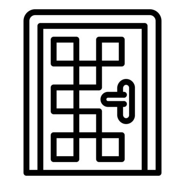 Office door icon outline vector. Wooden design. Double interior