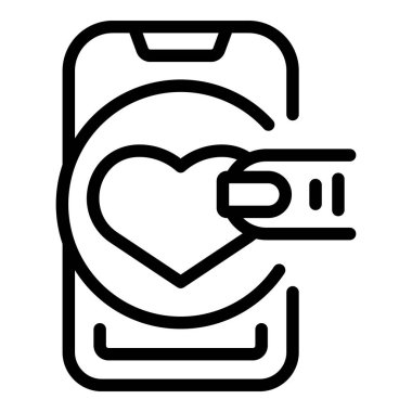 Like button icon outline vector. Person care. Charity volunteer