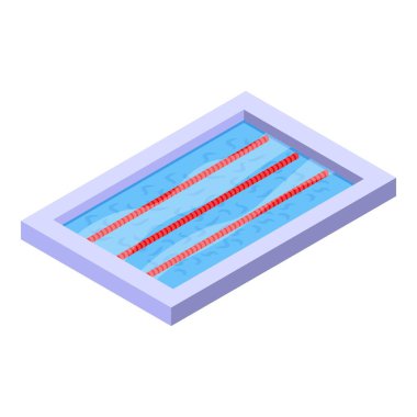 Yüzme havuzu ikonu izometrik vektörü. Su parkı. Tatil oyunu