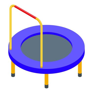Otistik çocuk trambolin ikonu izometrik vektörü. Deli çocuk. Sağlık Hastalığı