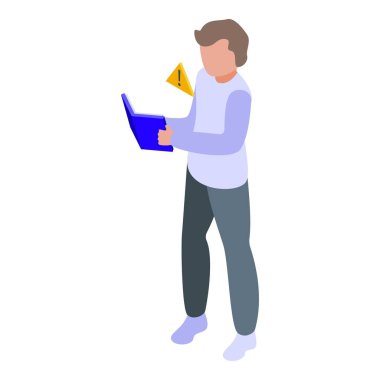 Çocuk otizmi ikon izometrik vektörünü okuyor. Otistik çocuk. Zihinsel sorun