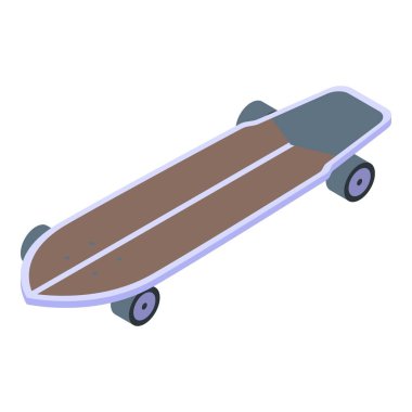 Şekil Longboard ikon izometrik vektörü. Retro tahtası. Klasik biçim