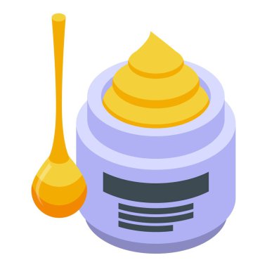 Bal kozmetik krem ikonu izometrik vektörü. Kolajen ürünü. Cilt bakımı