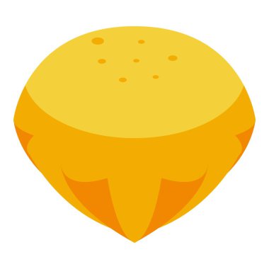 Portekiz cupcake ikonu izometrik vektörü. Portekiz mutfağı. Restoran morina balığı.