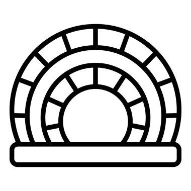 Amfitiyatro ikonu taslak vektörünü çalıştır. Antik salon. Kültür Turizmi