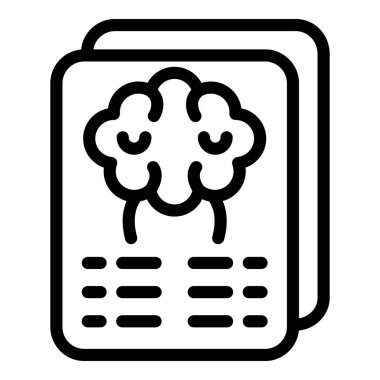 Beyin enzimleri ikon ana hatları vektörü. Zincirli vitamin. Asit atomu