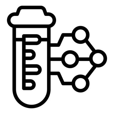 Protein test tüpü ikonu dış hat vektörü. Amino peptit. Zincir kolajeni