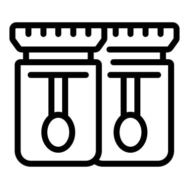 Şişe amino ikon ana hatları vektörü. Zincir kolajeni. Ozon Kimyasal