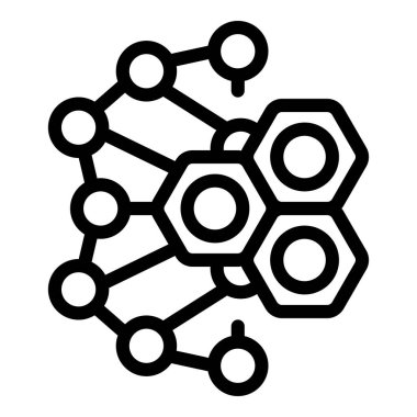 Kimyasal molekül ikonu ana hat vektörü. Kolajen vitamini. Protein yapısı