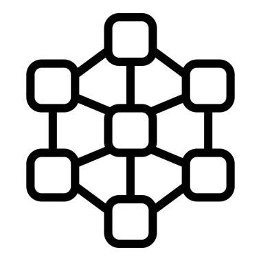 Moleküler ozon ikonu ana hatları vektörü. Amino peptit. Yapı zinciri