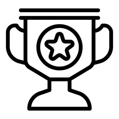 Kupa ikonu ana hat vektörü. Kupa ödülü. Kazanma başarısı