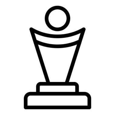 Spor ödülü ikonu ana hatları vektörü. Kazanan kupa. Yıldız başarısı