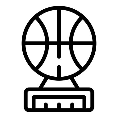 Basketbol kupası ikonu ana hatlı vektör. Ödül ödülü. Yıldız kazandı.