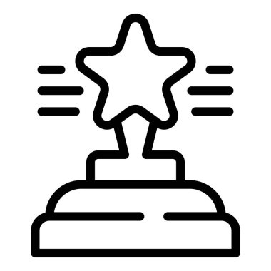 Yıldız ödülü ikonu ana hatları vektörü. Kupa kupası. Başarı kazandı.