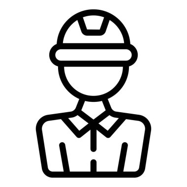 Mühendis fabrikası ikon ana hatları vektörü. Endüstri işi. Operatör donanımı