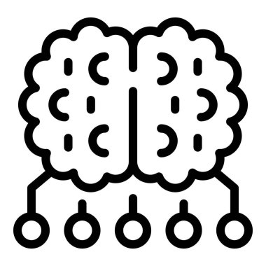 Fabrika beyin fırtınası ikon ana hatları vektörü. Sanayi mühendisi. İşlemci
