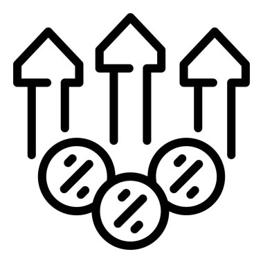 Ödül yüzde ikon ana hatları vektörü. Parayı geri ver. Geri ödeme