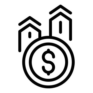 Para ikonu dış hat vektörünü iade et. Para ödülü. Çevrimiçi mevduat