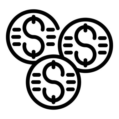 Madeni para iade ikonu ana hatları vektörü. Para transferi. Mevduat kredisi