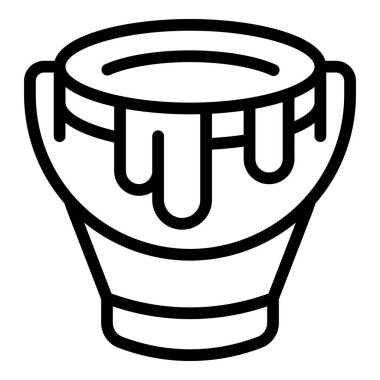 Boya kovası ikonu ana hatları vektörü. Sanat stüdyosu. Fırça sanatı