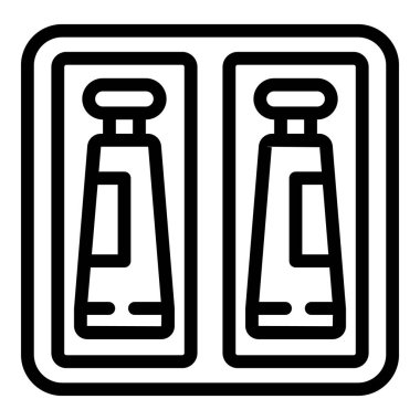 Boya ikonu ana hatları vektörü. Sanat stüdyosu. Kalem çizimi